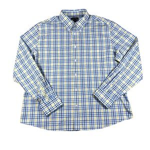 Lauren Ralph Lauren Black Label Shirt Men's XL Yellow Plaid Stretch Button‎ Down